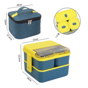 <span class=keywords><strong>Set</strong></span> Portatile di Contenitori <span class=keywords><strong>per</strong></span> <span class=keywords><strong>Pranzo</strong></span> in Plastica a Doppio Strato con 3 Scomparti, 1800ML, <span class=keywords><strong>per</strong></span> Scuola, Adulti, Ufficio, con Borsa, Cucchiaio e Forchetta - Product Image 5