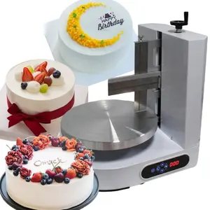 Máquina automática de cobertura de bolo comercial, máquina de revestimento de bolo de aniversário, espalhador de cobertura para decoração de bolos, máquina de cobertura comercial