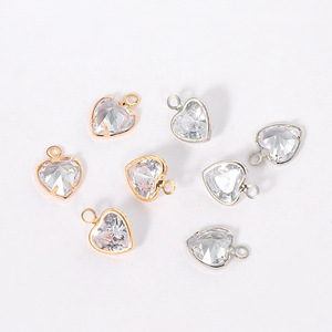 Minik klasik pirinç altın kaplama temizle zirkon kenar geometrik bağlayıcı kolye DIY el yapımı takı yapımı için - Product Image 5