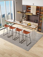 Table de bar longue murale moderne et créative en marbre pour 4 personnes, usage commercial, idéale pour la maison, l'appartement, le balcon, les espaces de loisirs
