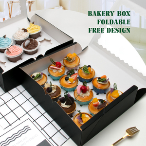 Waffle Quà Tặng các tông Kraft dễ thương gấp thực phẩm giấy bìa hộp in ấn trong suốt PVC - Product Image 1