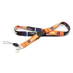 Wholesale Round Roll Phone Keychain Neck Rope Strap Blank <b>Polyester</b> Double Hook Black ID Card Cord Rope <b>Lanyard</b> - Product Image 4