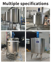 Cuve de mélange en acier inoxydable avec agitateur et chauffage pour liquides, capacités 20L, 50L, 100L, 200L, 300L, 500L, 1000L