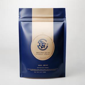 Custom Logo FDA BPA Free Moisture Proof White Mocha Mint Flavored Whole Bean Coffee 3-Side Seal Pouch - Product Image 1