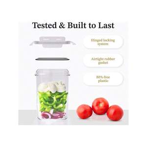 Contenedores de Almacenamiento de Alimentos para Cocina, 5.2L, con Tapas y Etiquetas, para Pasta, Azúcar, Granos, Apilables, Material PC, Diseño Rectangular - Product Image 5