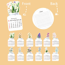 <b>Mini</b> Standing <b>Desk</b> Calendar Card Rectangle Month View Paper Minimalist Design For Time Management New Year - Product Image 3