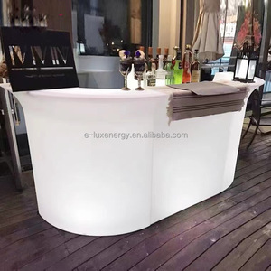 Barra de <span class=keywords><strong>Bar</strong></span> Portátil Ovalada con Iluminación LED, Estilo Industrial, Mueble Móvil para Centro Comercial, Hotel, Club Nocturno, Eventos, Hecho de Plástico - Product Image 2