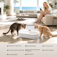 Fontaine à eau pour chat extra-large 720g, design à flux intégré, double bol, contrôlée par application, intelligente et détachable pour chiens et chats
