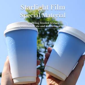 Vasos de Papel para Café de Doble Pared con Impresión Personalizada, Diseño de Cielo Estrellado, Laminados, Aislantes, Desechables, para Bebidas Calientes, para Cafeterías - Product Image 1