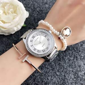 Relojes de cadena para mujer, relojes de pulsera de lujo de diseñador, relojes de acero inoxidable a prueba de agua con movimiento de cuarzo y diamantes para mujer - Product Image 2