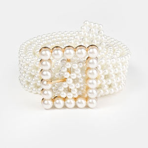 Cinturón de perlas versión coreana para mujer, <span class=keywords><strong>cadena</strong></span> de cintura con cuentas, elegante y simple, cinturones de diseñador de lujo para mujer - Product Image 3