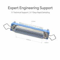 Soporte de Bloqueo Tipo Z Serie 57BR 90 °   Conector D-SUB Hembra de Ángulo Recto HD para PCB con 4 Orejas de Sujeción para Equipos de Automatización Industrial