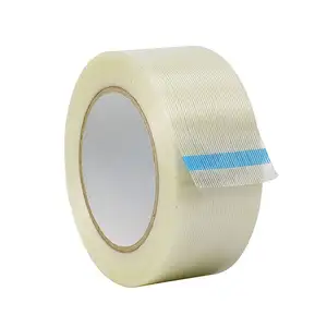 Heavy-Duty Hot Melt Adhesive Transparent Reinforced Fiberglass Tape Rubber Based Polyester for Waterproof Carton Sealing