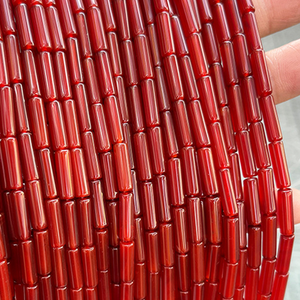 Natural <strong>Red</strong> Agate Rectangle Tube <strong>Beads</strong> DIY Jewelry Making Accessories 29pcs 4*13mm Loose Spacer <strong>Bead</strong> Wholesale - Product Image 2