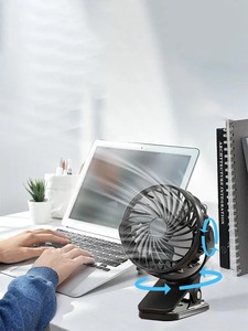 USB Rechargeable <b>Table</b> Fan Clip-on Type Portable <b>Mini</b> Desk Fan 360 Degree Rotation Adjustable Clip-on Fan for Student Dormitory - Product Image 6