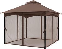 Tente de jardin extérieure avec moustiquaire, auvent d'ombrage pour patio, abri pour pique-nique, fête en plein air, mariage, camping