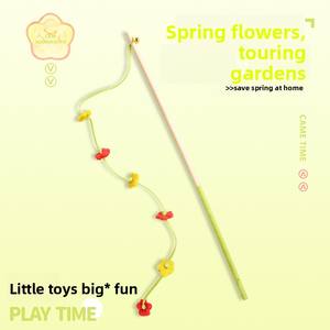 Jouet pour chat en loofah, longue tige avec clochette, résistant aux griffures et aux morsures, jouet interactif pour petit chat - Product Image 2