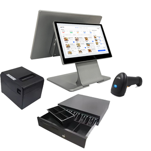 12 15.6 pollici doppio schermo Touch POS terminale AIO PC registratore di cassa sistema stampante Scanner punto di vendita macchina cassa cassa cassa - Product Image 1