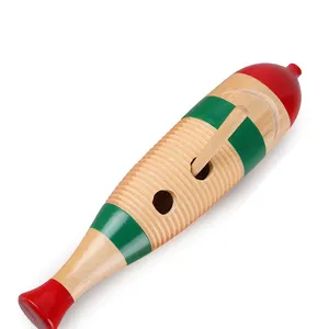 Chinese products wholesale fish wooden guiro musical saw instrument toy