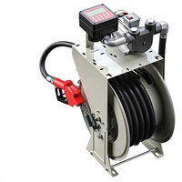 Station de ravitaillement verticale intégrée automatique avec enrouleur de tuyau en fonte, pompe diesel auto-amorçante 12V/24V et transfert d'huile électrique 220V
