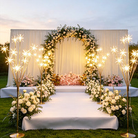 Lampe de sol à effet de feux d'artifice, en métal doré, pour allée de mariage, éclairage de chemin extérieur, décoration de mariage