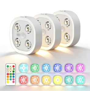 Under Cabinet Lighting,Rechargeable Motion <b>Sensor</b> Puck <b>Lights</b> with Remote,12 Color Temper Magnetic Stick on <b>Light</b> for Kitchen - Product Image 1