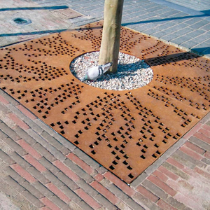 Tableros de Protección para Árboles Art Deco Duraderos - Rejilla de Acero Metálico Resistente a la Intemperie, Acabado Natural, Fácil Instalación, Personalizable - Product Image 2
