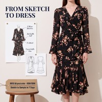 Jupe longue élégante noire à imprimé floral, style portefeuille, avec ceinture à nouer, pour femme, idéale pour l'été et la plage, vente en gros