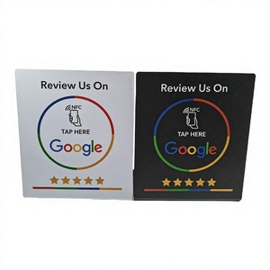 บัตรรีวิว Google แบบ NFC พร้อมขาตั้ง PVC ชิป 215 สำหรับร้านอาหาร - Product Image 1