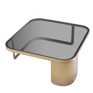 Table basse en verre au design moderne et populaire, base en acier inoxydable pour salon - Product Image 2