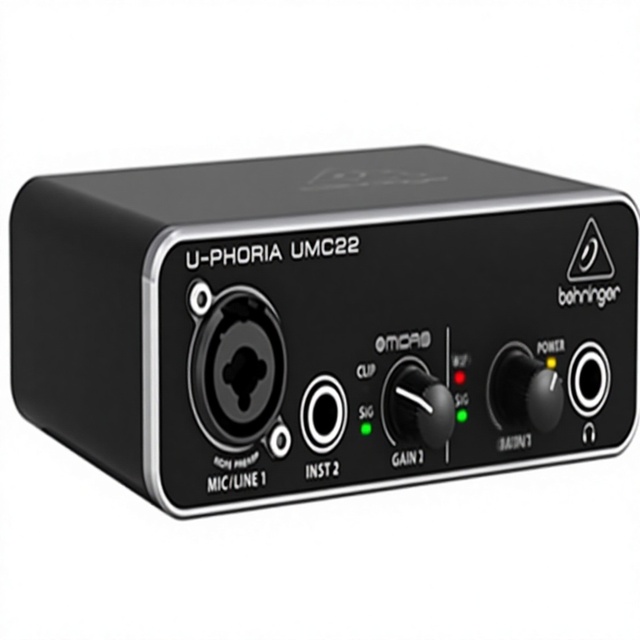UMC22 Audiophile 2x2 48kHz USB External Audio Interface Midas Mic Preamplifier | Recording Microphones & Instruments