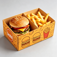 Boîte et plateau d'emballage en papier jetables de qualité alimentaire pour sandwichs coréens, boîte à lunch, restauration rapide, vente en gros