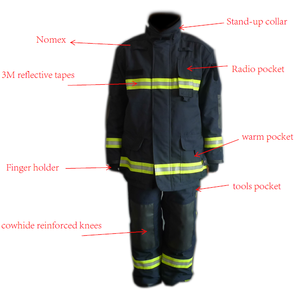 Vêtements de Sécurité <span class=keywords><strong>Pompier</strong></span> Bottes Casque Équipement Sauvetage d'Urgence Uniforme de Lutte contre l'Incendie Tenue d'Intervention - Product Image 5