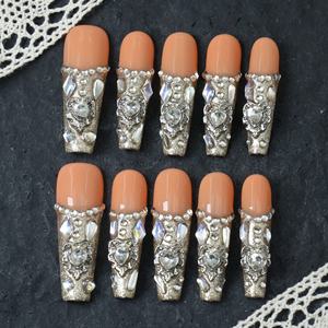 Uñas acrílicas de lujo hechas a mano al por mayor, uñas postizas acrílicas de cobertura completa, etiqueta privada, uñas postizas de alta calidad - Product Image 3