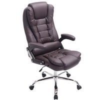Meilleur fauteuil de bureau de direction en cuir PVC gris de qualité supérieure, classe 3, avec vérin à gaz, parfait pour le bureau à domicile, le télétravail
