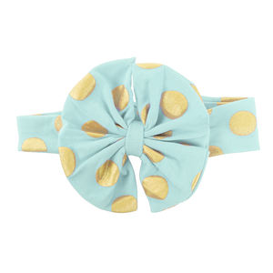 Artículos para bebé, diadema <span class=keywords><strong>de</strong></span> lunares con lazo para niña, diadema <span class=keywords><strong>de</strong></span> algodón estampada para bebé - Product Image 6