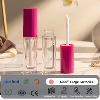 Tubos de brillo labial OEM y ODM con tapa de rosca de plástico PP, aplicador grueso con cepillo, para colorete líquido de 4.5ml, aplicador tipo pie de conejo.