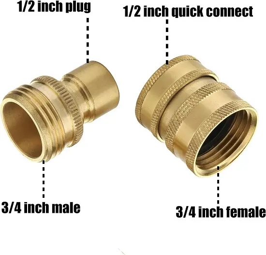 Kit di connessione rapida per tubo da giardino in ottone Set connettore rapido maschio femmina 3/4 pollici