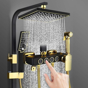 Ensemble de douche mural pour salle de bain avec pommeau de pluie en métal, vente en gros - Product Image 1