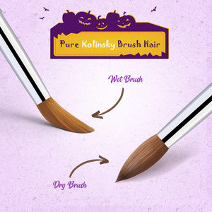 Halloween Tinh Khiết Kolinsky Bàn Chải Cho Acrylic Móng Tay Vòng Crimped Đầu Chuyên Nghiệp Làm Móng Tay Kích Thước Từ 8 Để <span class=keywords><strong>20</strong></span> - Product Image 6