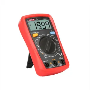 UT33D + Multimeter Digital LCD, Multimeter Digital fungsi uji baterai tombol geser halus pengukuran suhu industri Multimeter Digital