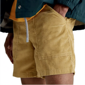 Shorts décontractés pour hommes en coton biologique côtelé, séchage rapide, respirants, anti-plis, longueur genou, taille élastique, été - Product Image 2