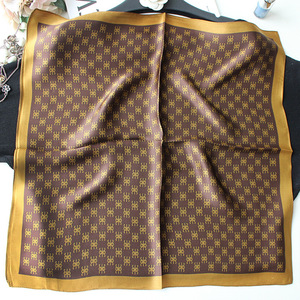 Manufacturer's Luxury 100% Silk <strong>Scarf</strong> for Women High Quality Fashionable Custom Printed Small Square Hair Plaid Striped Bows - Product Image 2