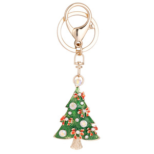Ensemble de porte-clés émaillés de Noël, pendentifs mignons en forme de lapin, bonhomme de neige et sapin avec strass pour la décoration de sacs et sacs à dos, cadeau de fêtes - Product Image 5