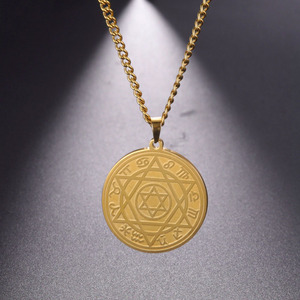 Acero inoxidable Tetragrammaton Pentáculo Colgante Wiccan Solomon Pentagram Amuleto Collar para hombres como regalo o accesorio de fiesta - Product Image 5