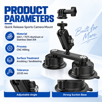 Support de fixation rotatif Ayberk à ventouse extensible pour smartphone, appareil photo reflex numérique et caméra d'action, pour pare-brise et tableau de bord de voiture