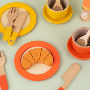 Jun Kai Ensemble de <span class=keywords><strong>cuisine</strong></span> en <span class=keywords><strong>bois</strong></span> pour thé de l'après-midi, jeu de simulation transfrontalier, pour enfants de 4 à 6 ans, avec gâteaux, collations et service à thé, <span class=keywords><strong>jouet</strong></span> combiné - Product Image 4