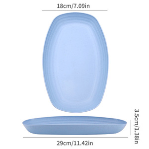 จานปลาทรงสี่เหลี่ยมทำจาก<span class=keywords><strong>ฟาง</strong></span>ข้าวสาลี ลายเพ้นท์มือ ดีไซน์เรียบง่ายทันสมัย หนาพิเศษ ใช้ได้หลากหลาย - Product Image 2