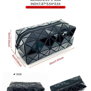 Sac de maquillage pliable noir tendance, prix de gros usine BSCI, organiseur de cosmétiques portable, trousse de toilette beauté - Product Image 2