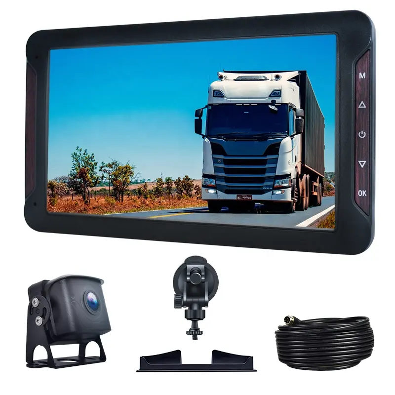HOPE Factory 2 Channels 7 Inch Car Video Monitor 1080P DVR Vehicle Tracking Camera Recorder